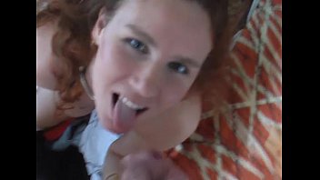 A man cum on the face of a pretty Finnish woman after sex