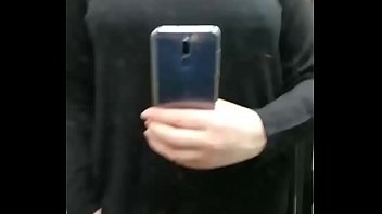 Finnish mature woman shakes her big tits in front of a guy