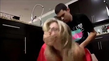Teen guy fucks Finnish stepmother in the kitchen